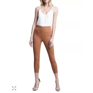 L'AGENCE Rosalie Camel High Rise Pedal Pusher Pants Elastic Waist Size S